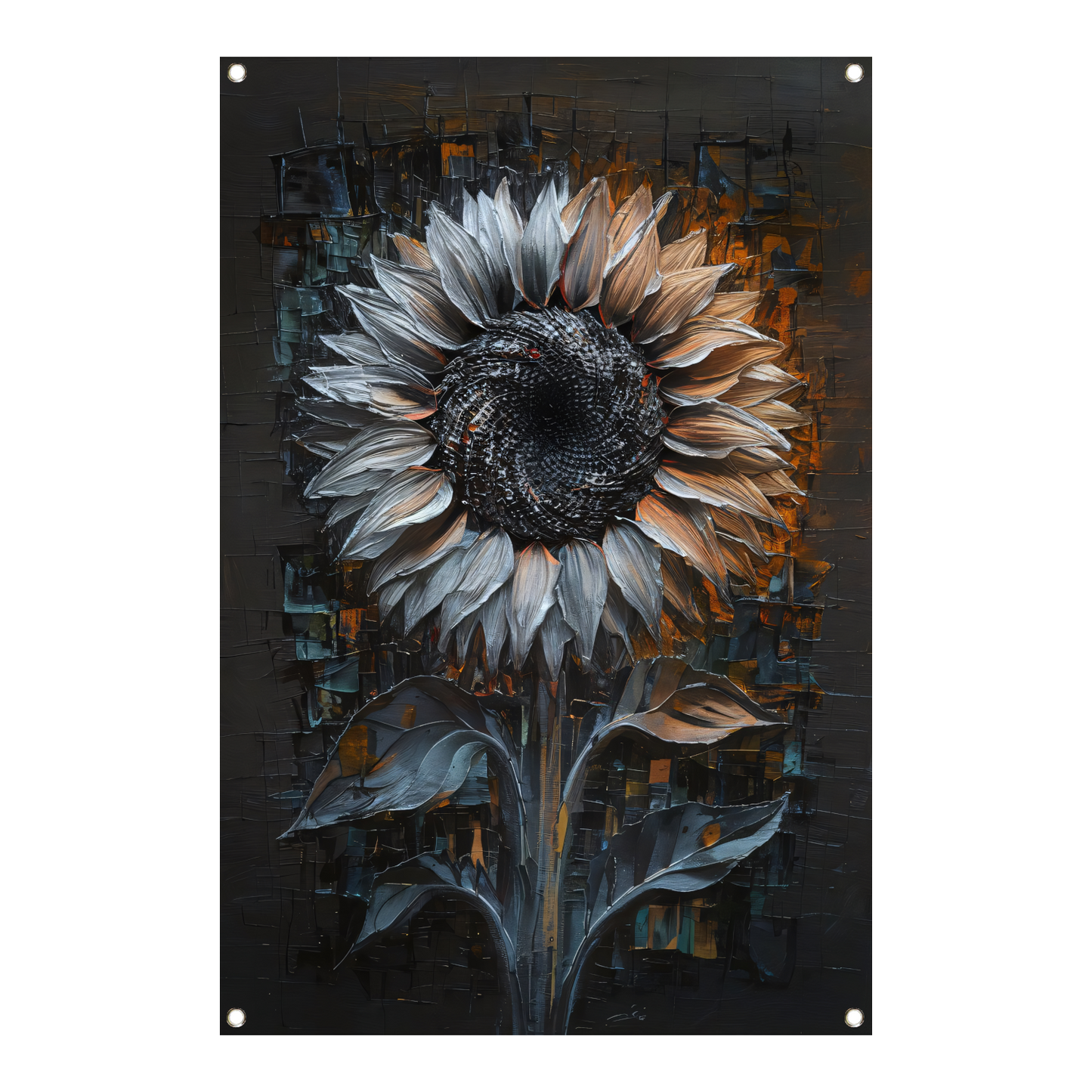 Abstracte Weergave van een Zonnebloem tuinposter