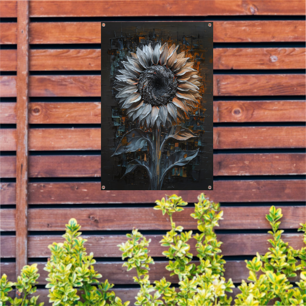 Abstracte Weergave van een Zonnebloem tuinposter