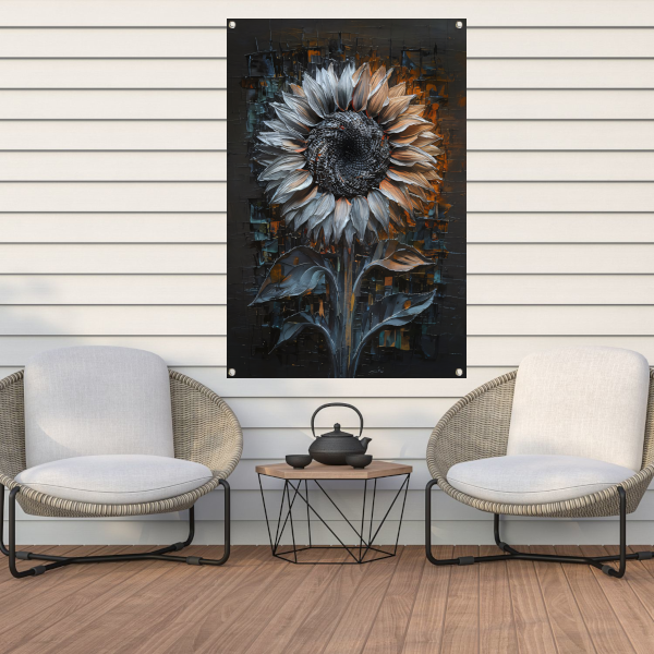 Abstracte Weergave van een Zonnebloem tuinposter