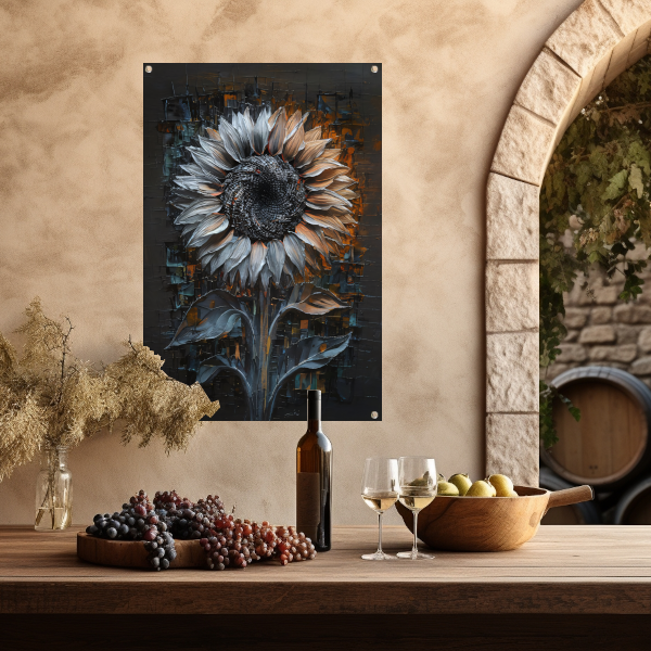 Abstracte Weergave van een Zonnebloem tuinposter