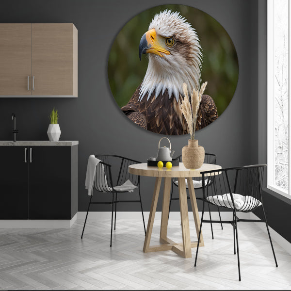 Gedetailleerd portret van een majestueuze adelaar aluminium muurcirkel