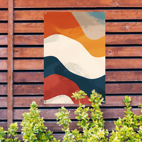 Kleurrijk Abstract compositie met geometrische vormen tuinposter