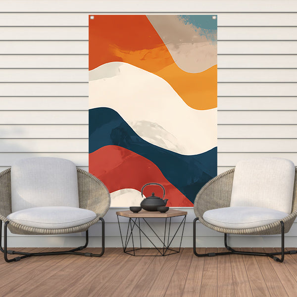 Kleurrijk Abstract compositie met geometrische vormen tuinposter