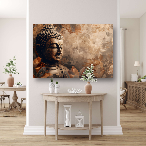Boeddha met Bladeren canvas