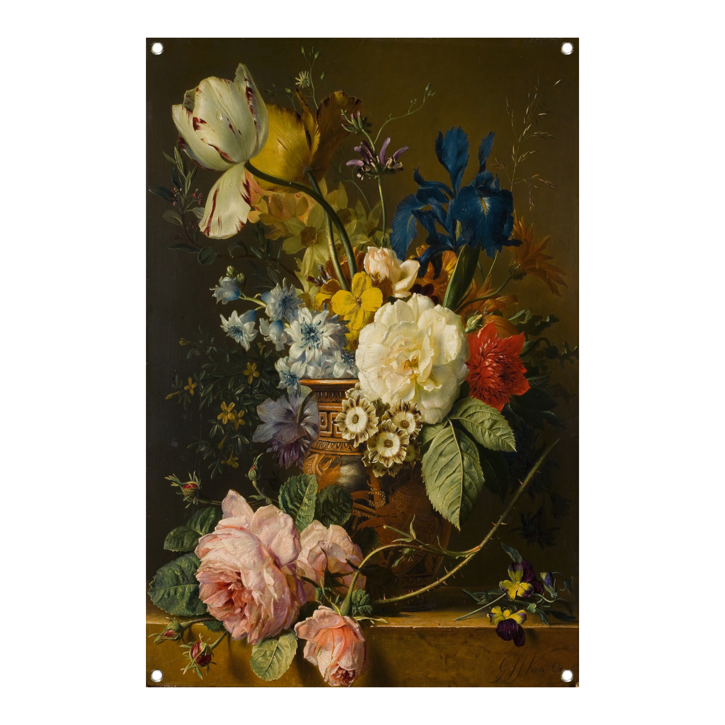 Bloemstilleven - Georgius Jacobus Johannes van Os tuinposter