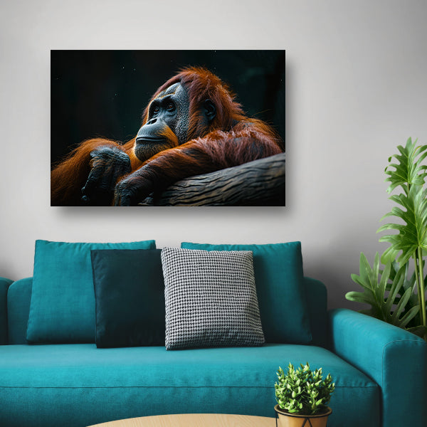 Serene Orang-oetan in Natuurlijke Rust canvas