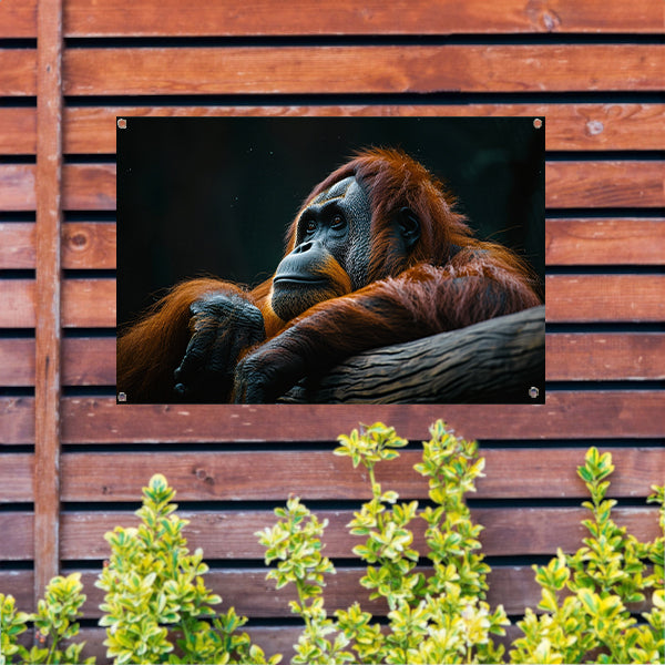 Serene Orang-oetan in Natuurlijke Rust tuinposter