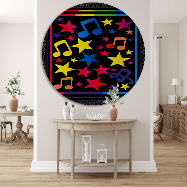 Kleurrijk Sterren en Muzikale Noten Explosie forex muurcirkel