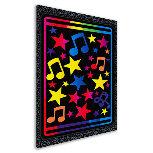 Kleurrijk Sterren en Muzikale Noten Explosie canvas