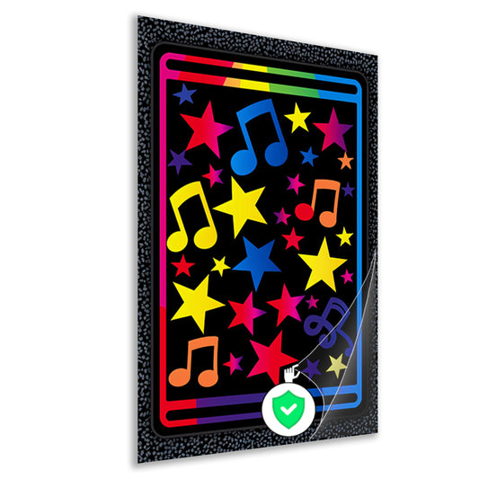Kleurrijk Sterren en Muzikale Noten Explosie poster
