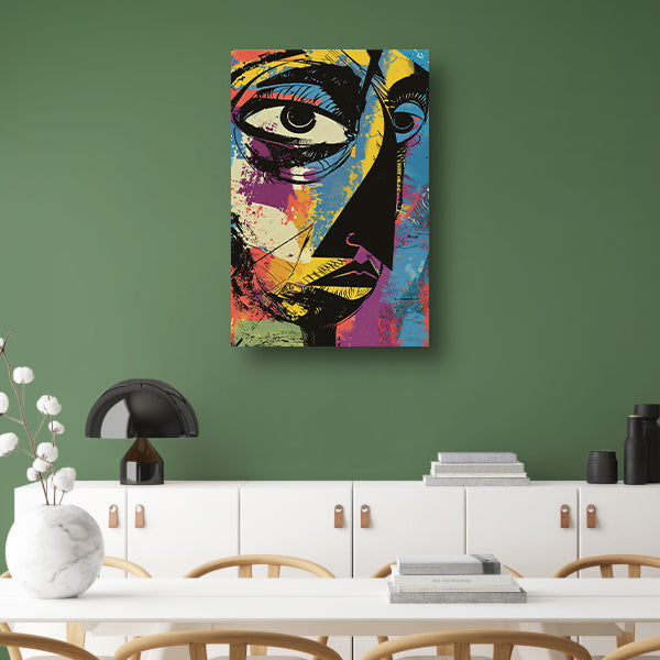 Abstract Kleurrijk Portret van Jean-Michel Basquiat canvas