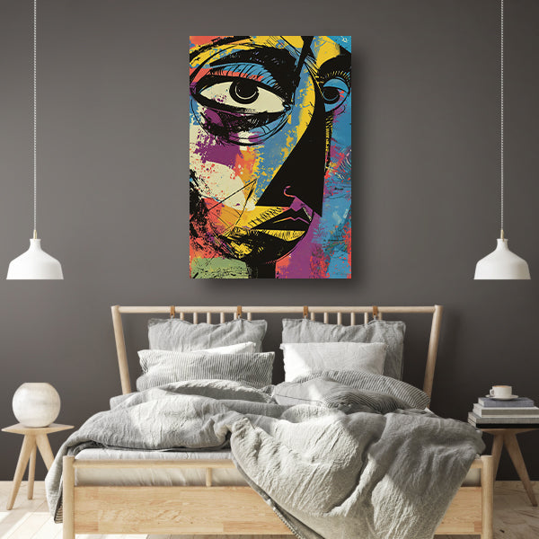 Abstract Kleurrijk Portret van Jean-Michel Basquiat canvas