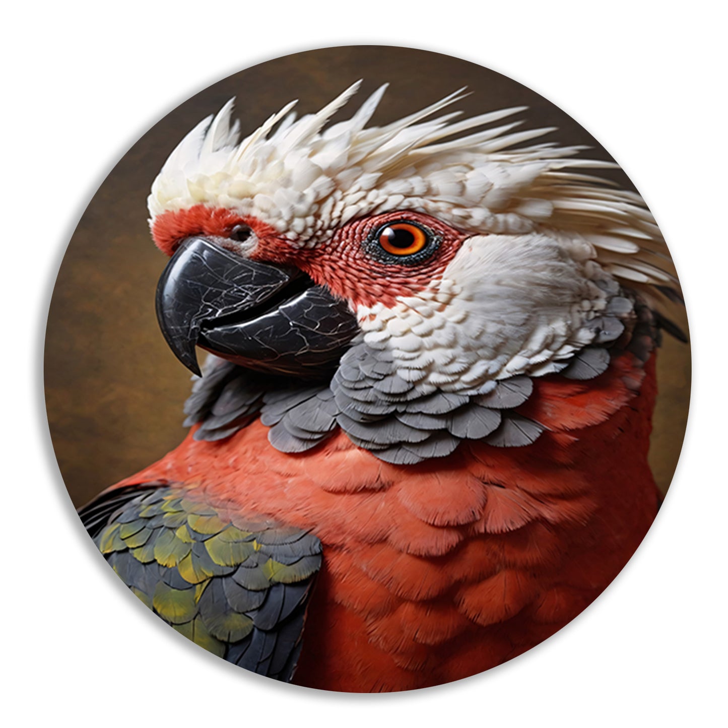 Red and White Parrot with Artistic Flare forex muurcirkel