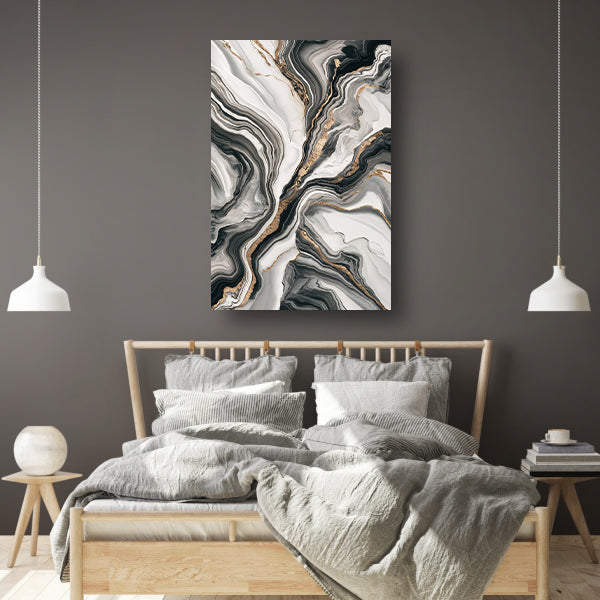 Elegante marmer abstractie met gouden details acrylglas