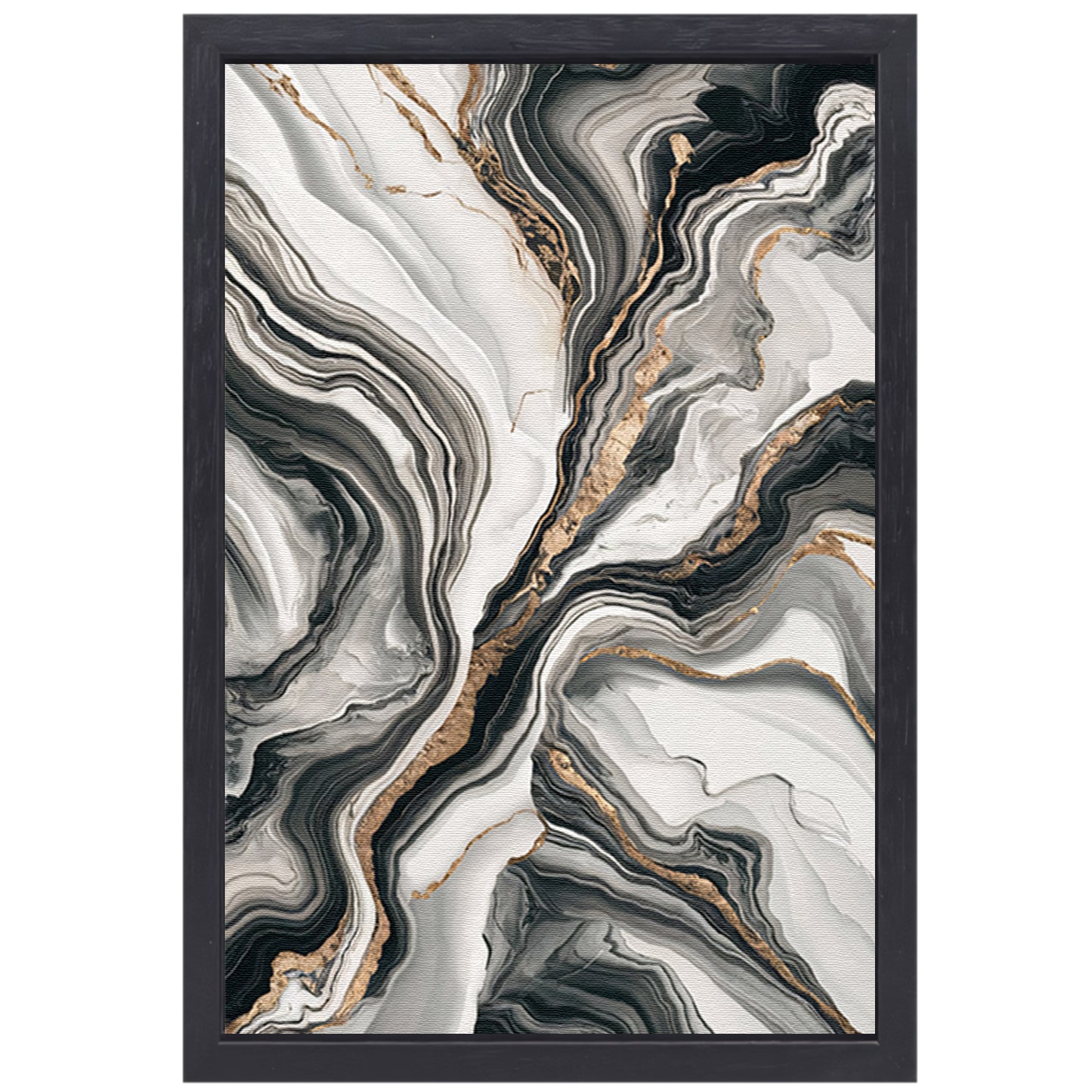 Elegante marmer abstractie met gouden details canvas met baklijst