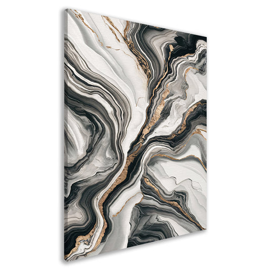 Elegante marmer abstractie met gouden details canvas