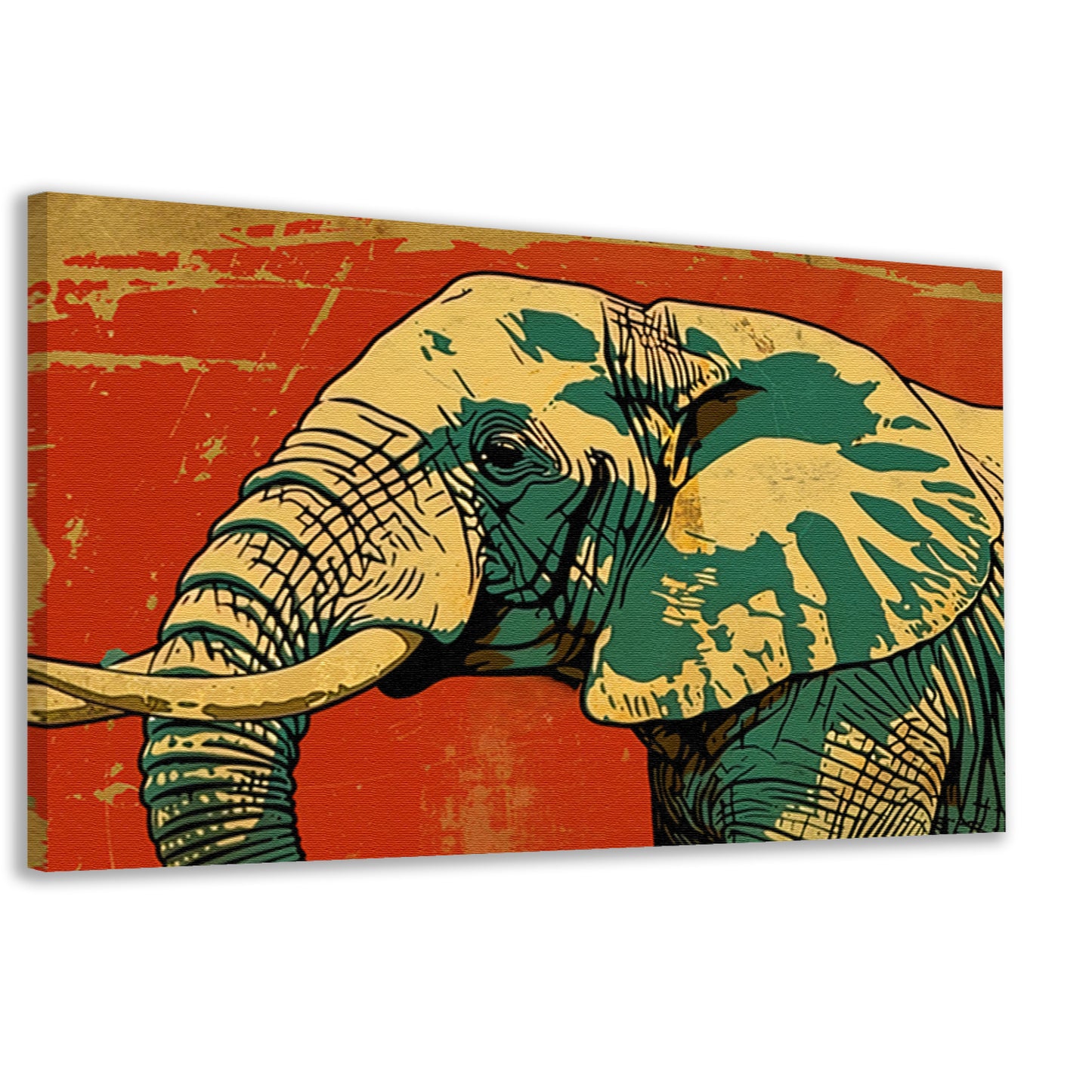 Kleurrijke moderne kunst olifant schilderij canvas