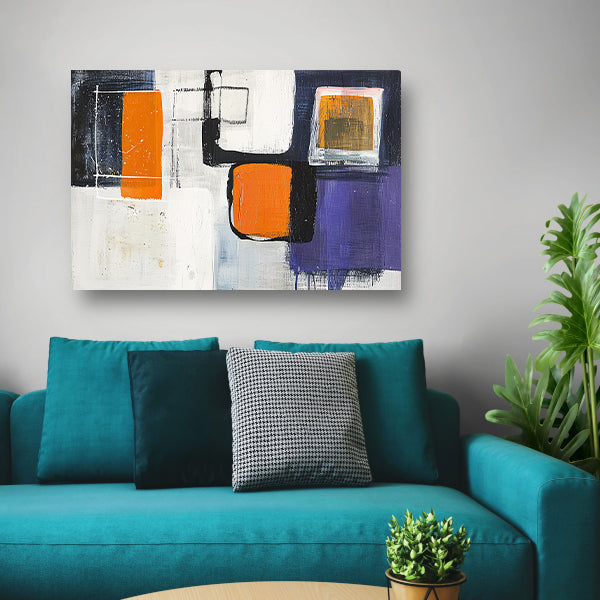 Abstract geometrisch schilderij in moderne stijl acrylglas