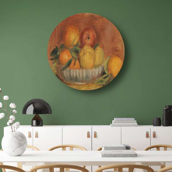 Stilleven met vruchten - Pierre-Auguste Renoir aluminium muurcirkel