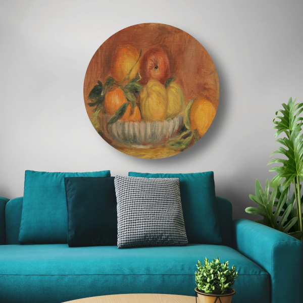 Stilleven met vruchten - Pierre-Auguste Renoir aluminium muurcirkel