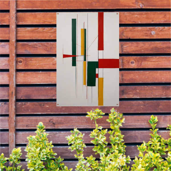 Dynamische Abstractie met Primaire Kleuren tuinposter