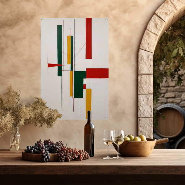 Dynamische Abstractie met Primaire Kleuren tuinposter