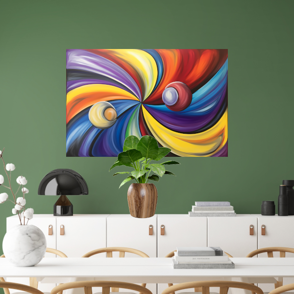 Dynamisch Universum van Abstracte Kleuren poster