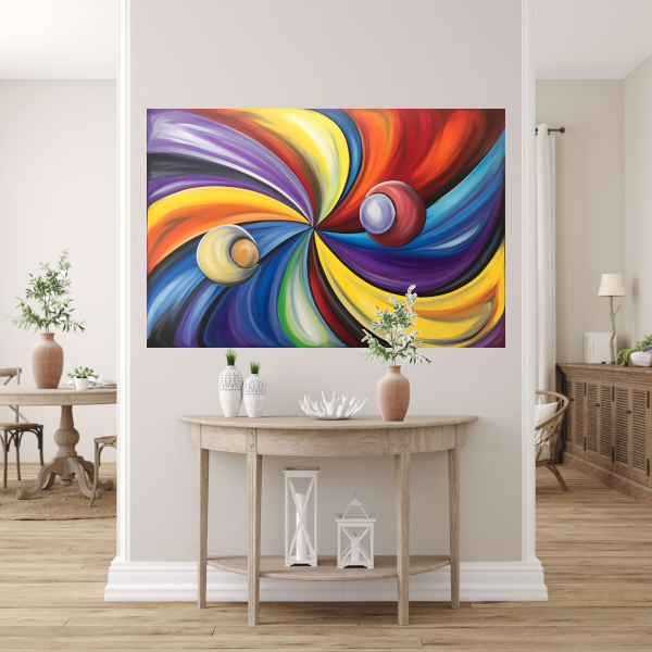 Dynamisch Universum van Abstracte Kleuren poster