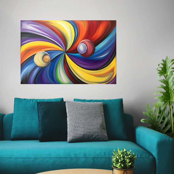 Dynamisch Universum van Abstracte Kleuren poster