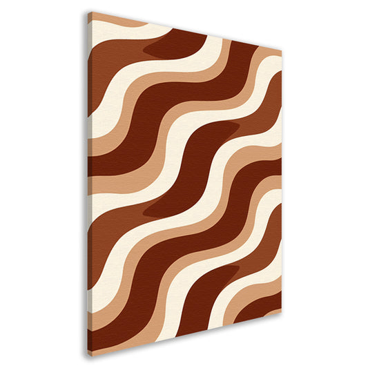 Abstracte golvende patronen in bruine tinten canvas