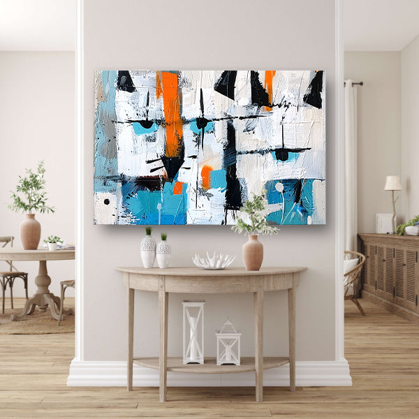 Abstracte katten in levendige kleuren poster