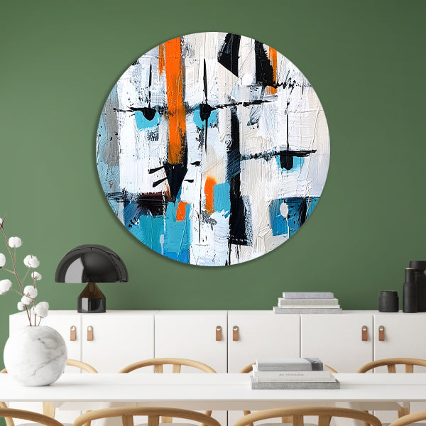 Abstracte katten in levendige kleuren forex muurcirkel