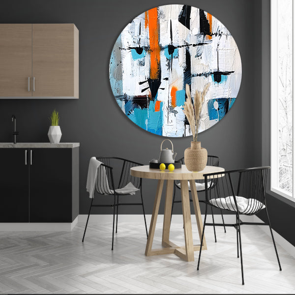 Abstracte katten in levendige kleuren forex muurcirkel