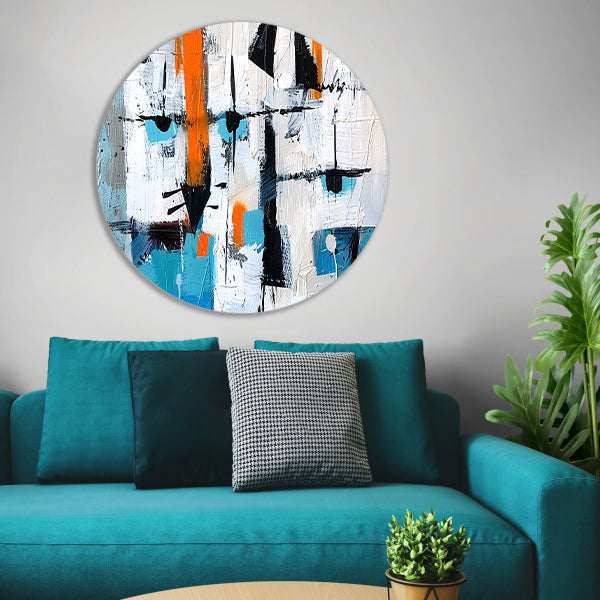 Abstracte katten in levendige kleuren forex muurcirkel
