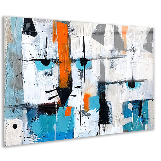 Abstracte katten in levendige kleuren acrylglas