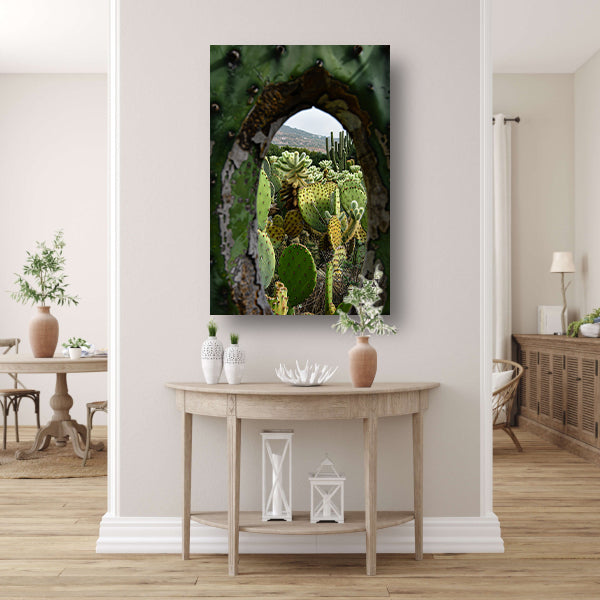 Doorkijkje naar een cactusparadijs acrylglas