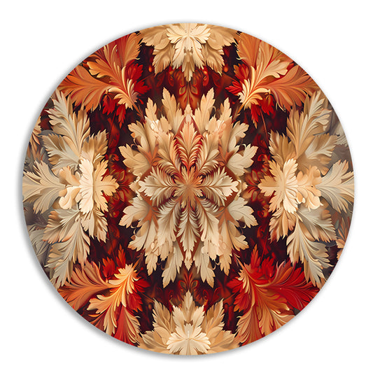 Kaleidoscopische Bloemenpracht aluminium muurcirkel