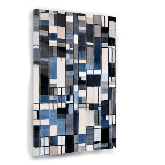 Gelaagdheid in Blauw en Grijs Acrylglas