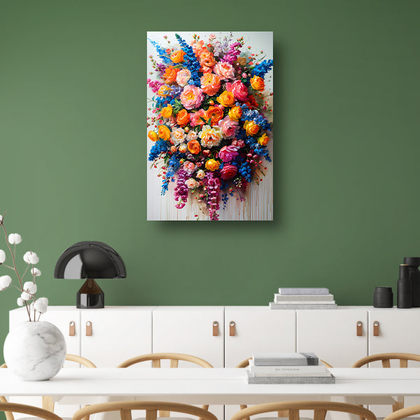Kleurrijke bloemenpracht in impressionistische stijl poster