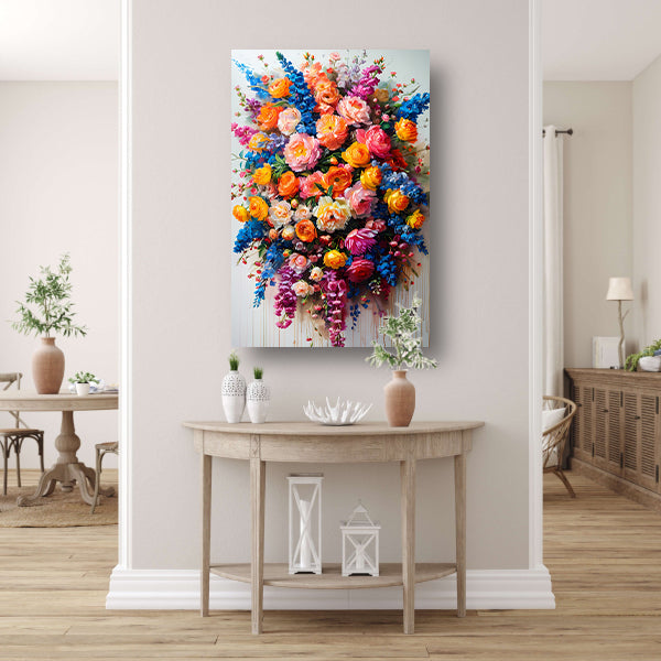 Kleurrijke bloemenpracht in impressionistische stijl poster