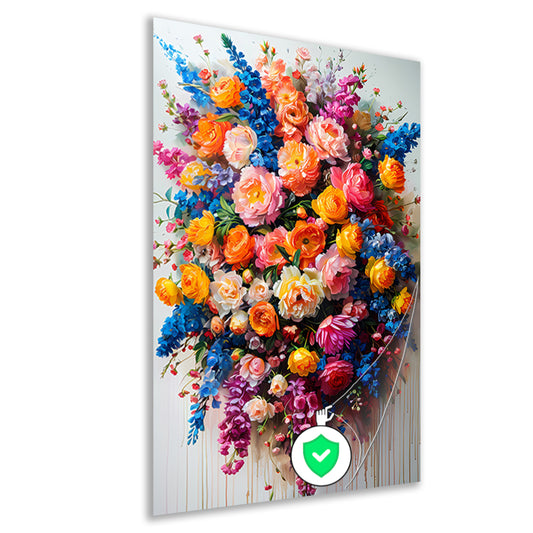 Kleurrijke bloemenpracht in impressionistische stijl poster