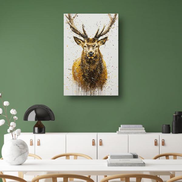 Abstract expressief schilderij van een hert poster