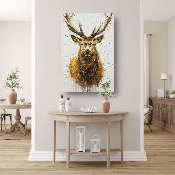 Abstract expressief schilderij van een hert poster