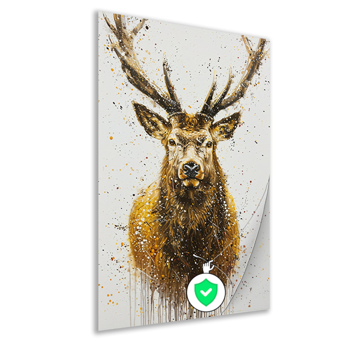 Abstract expressief schilderij van een hert poster