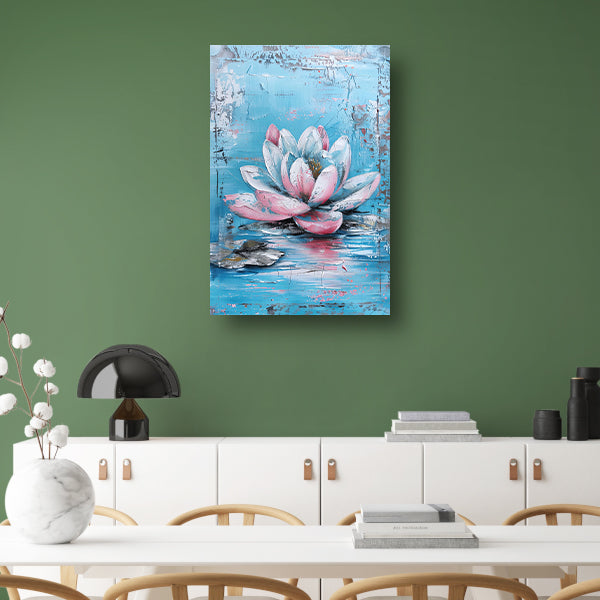 Modern schilderij van waterlelie in bloei poster