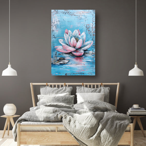 Modern schilderij van waterlelie in bloei poster