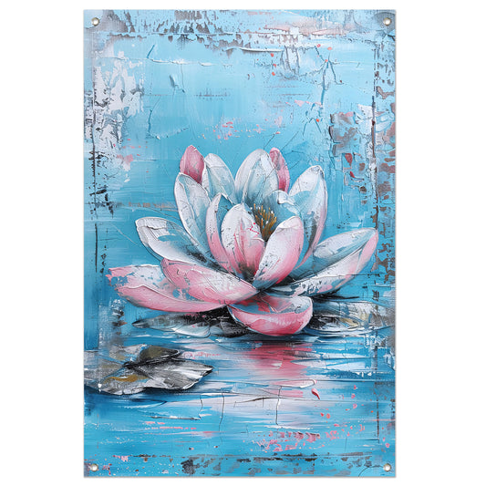 Modern schilderij van waterlelie in bloei tuinposter