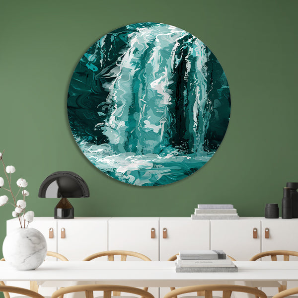 Abstract digitale schilderij van waterval forex muurcirkel