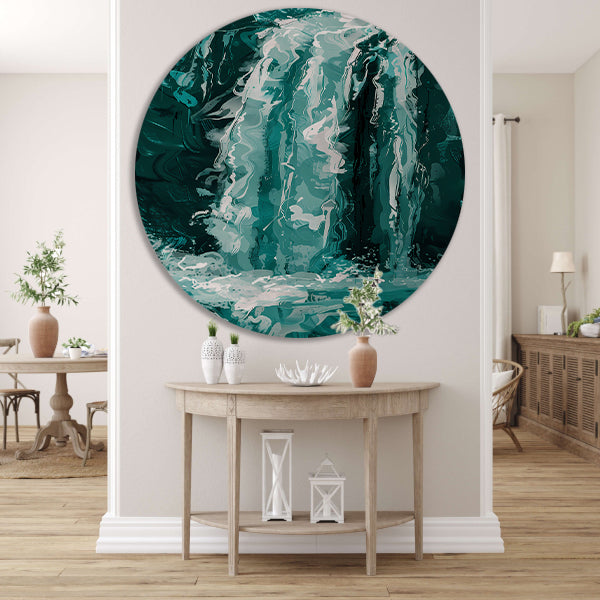 Abstract digitale schilderij van waterval forex muurcirkel