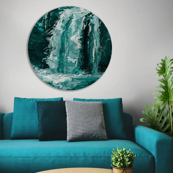 Abstract digitale schilderij van waterval forex muurcirkel
